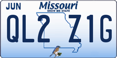MO license plate QL2Z1G