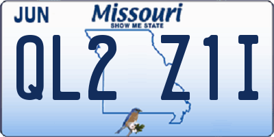 MO license plate QL2Z1I