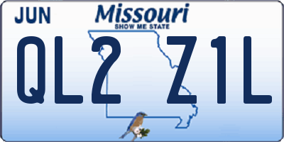 MO license plate QL2Z1L