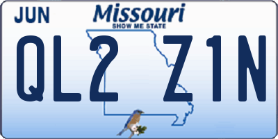 MO license plate QL2Z1N