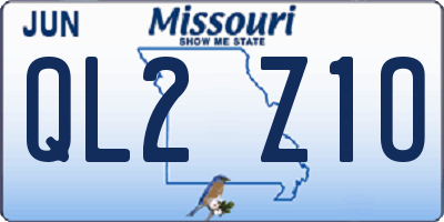 MO license plate QL2Z1O