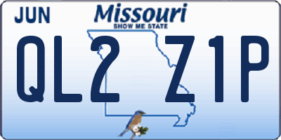 MO license plate QL2Z1P