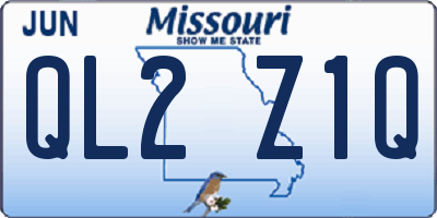 MO license plate QL2Z1Q