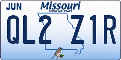 MO license plate QL2Z1R
