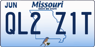 MO license plate QL2Z1T