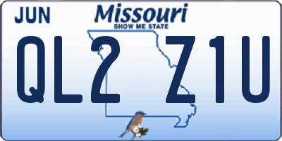 MO license plate QL2Z1U