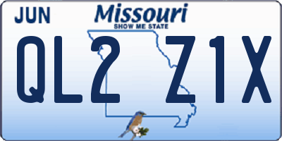 MO license plate QL2Z1X