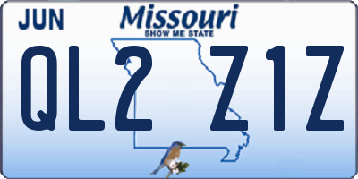 MO license plate QL2Z1Z