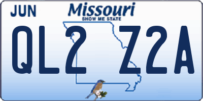 MO license plate QL2Z2A