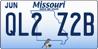 MO license plate QL2Z2B