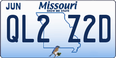 MO license plate QL2Z2D