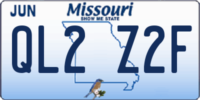 MO license plate QL2Z2F