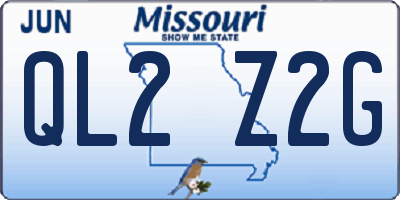 MO license plate QL2Z2G