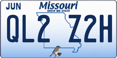 MO license plate QL2Z2H