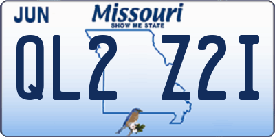 MO license plate QL2Z2I
