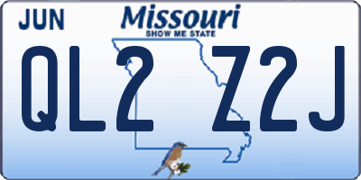 MO license plate QL2Z2J