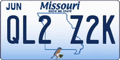 MO license plate QL2Z2K