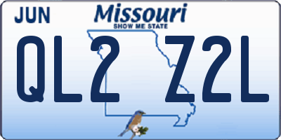 MO license plate QL2Z2L