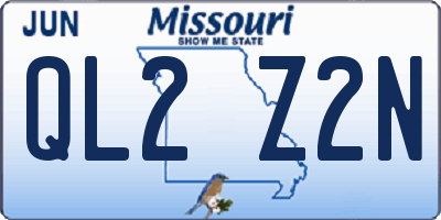 MO license plate QL2Z2N