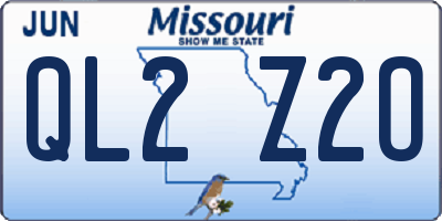 MO license plate QL2Z2O