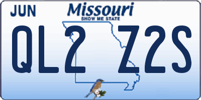MO license plate QL2Z2S