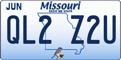 MO license plate QL2Z2U