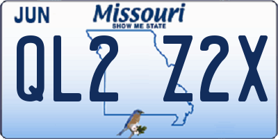 MO license plate QL2Z2X