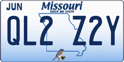 MO license plate QL2Z2Y