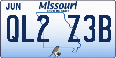 MO license plate QL2Z3B