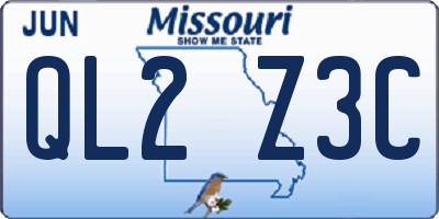 MO license plate QL2Z3C