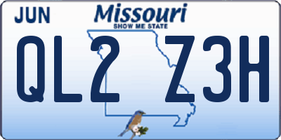 MO license plate QL2Z3H