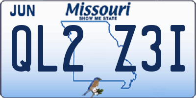 MO license plate QL2Z3I