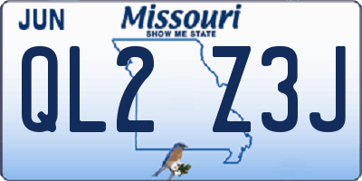 MO license plate QL2Z3J