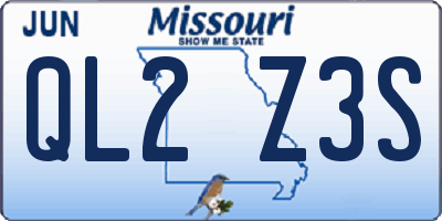 MO license plate QL2Z3S