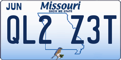 MO license plate QL2Z3T