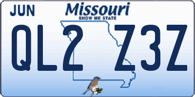 MO license plate QL2Z3Z