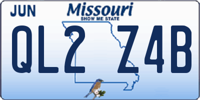 MO license plate QL2Z4B