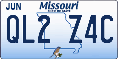 MO license plate QL2Z4C