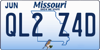 MO license plate QL2Z4D