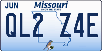 MO license plate QL2Z4E