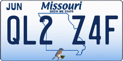 MO license plate QL2Z4F