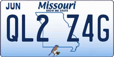 MO license plate QL2Z4G