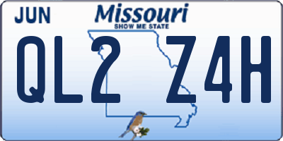 MO license plate QL2Z4H