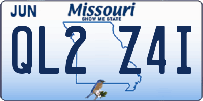 MO license plate QL2Z4I