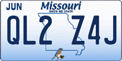 MO license plate QL2Z4J