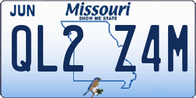MO license plate QL2Z4M