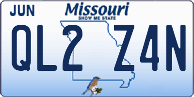 MO license plate QL2Z4N
