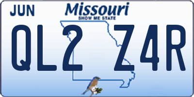 MO license plate QL2Z4R