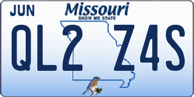 MO license plate QL2Z4S