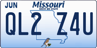 MO license plate QL2Z4U